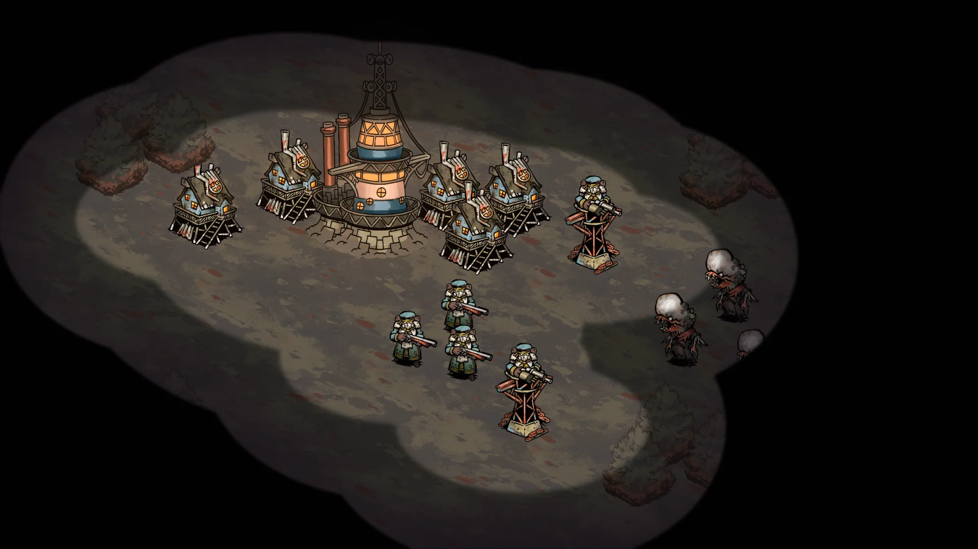 The first implementation brought the units and buildings into a playable Godot scene.